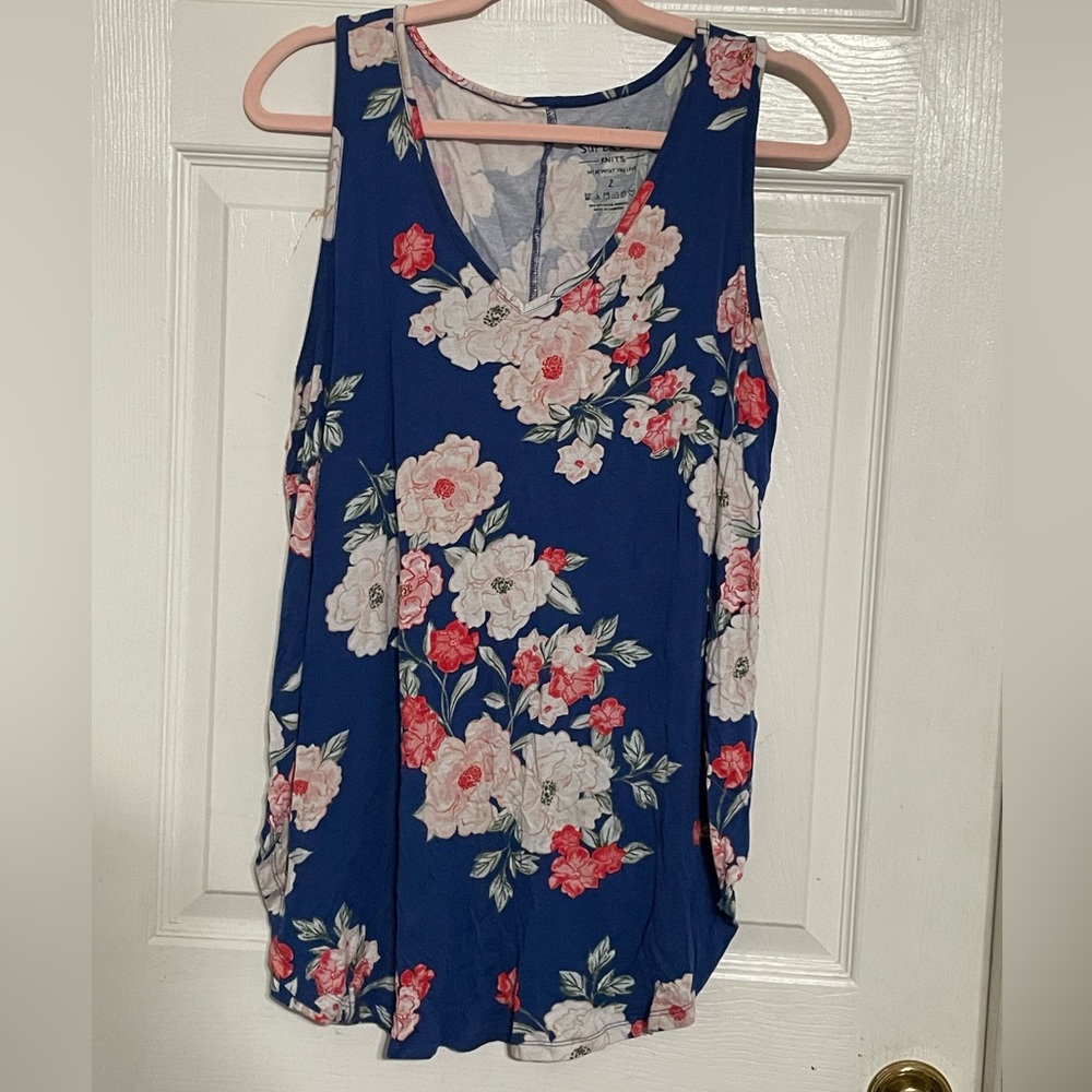 Torrid Size 2 Super Soft Knits Floral Tank Top